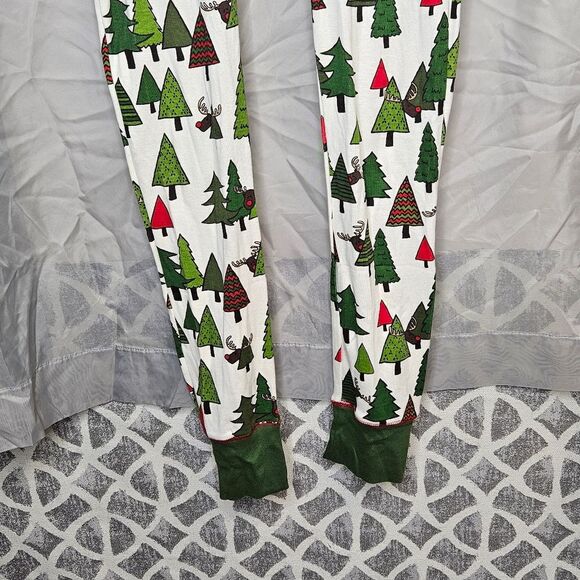 Lazy One No Peeking Flapjack Button Front One Piece Reindeer Christmas Pajamas - Picture 3 of 15